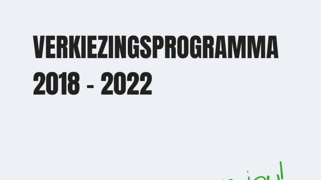 Voorkant verkiezingsprogramma 2018 - 2022 GroenLinks Dronten