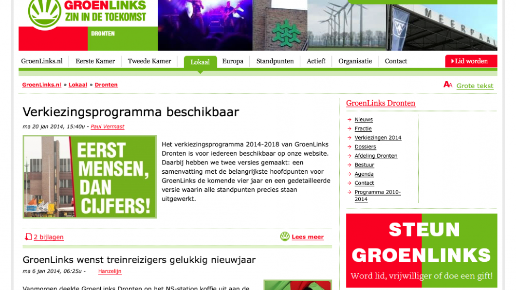 Oude website