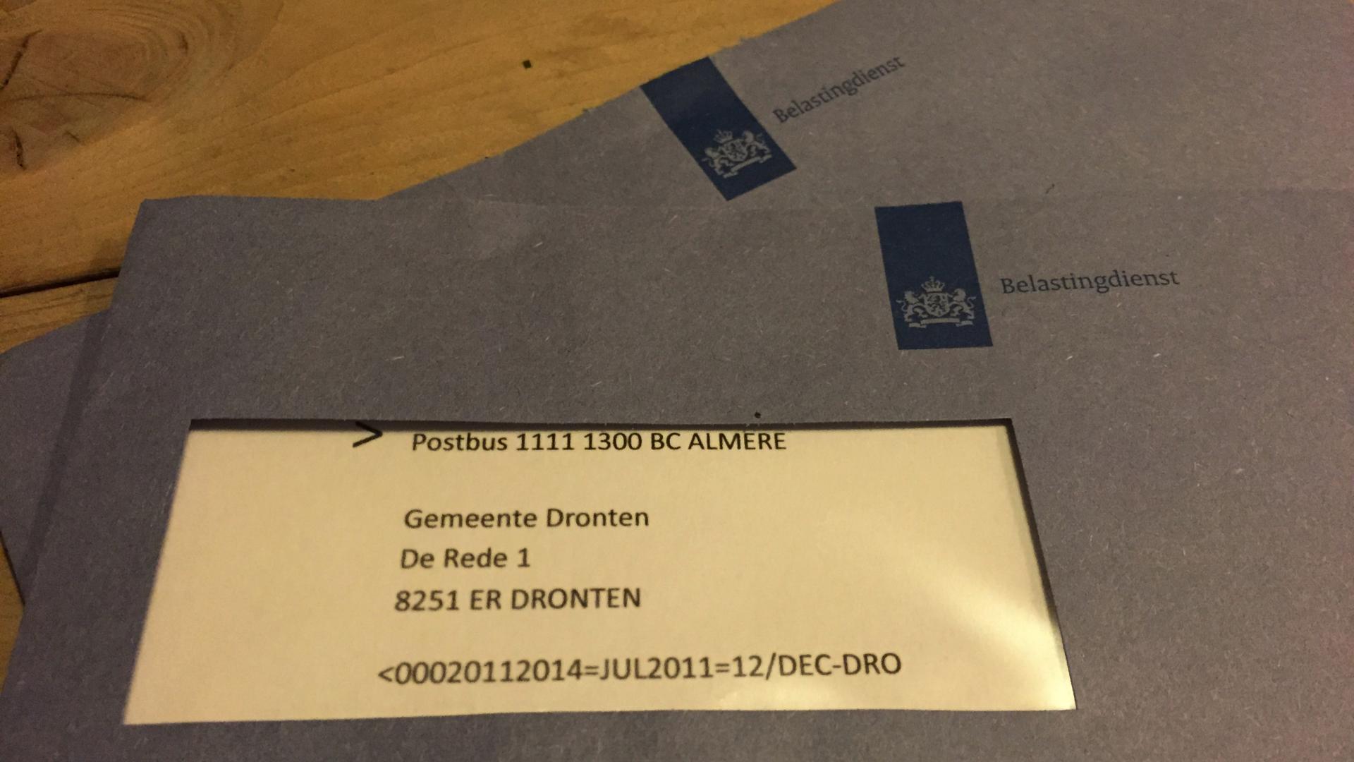 Brief belastingdienst voor Dronten